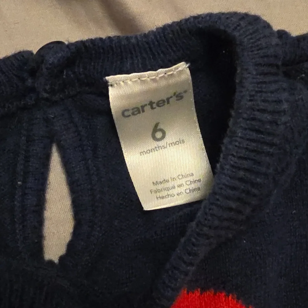 Carter's Navy Sweater With Red Heart